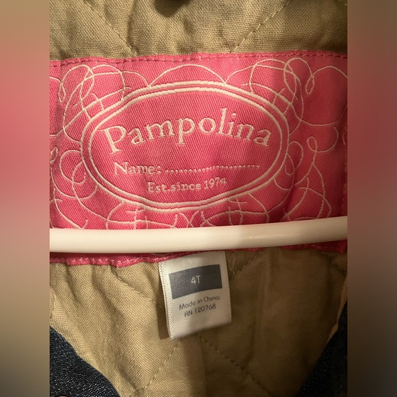 Pampolina Embroidered Warm Denim Jacket Girls 4T - Picture 5 of 11